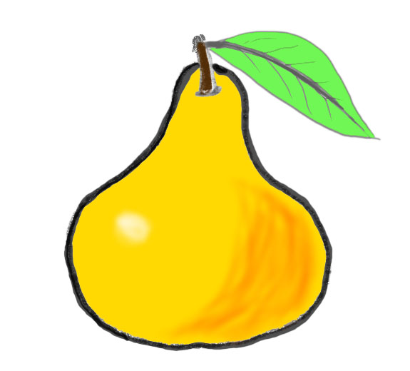 Nand drawn pear